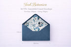 5x7 Teal Lined Envelopes | Botanical Wedding Invitation Envelopes | Luxury Floral Envelope Liners | Handmade UK