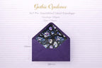 5x7 Gothic Lined Envelopes | Dark Wedding Invitation Envelopes | Skull & Celestial Envelope Liners | Handmade UK