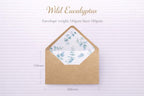 5x7 Kraft Lined Envelopes | Rustic Wedding Invitation Envelopes | Eucalyptus Floral Envelope Liners | Handmade UK