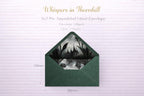 5x7 Gothic Wedding Lined Envelopes | Dark Green Castle Invitation Envelopes | Alternative Handmade UK