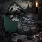 5x7 Gothic Wedding Lined Envelopes | Dark Green Castle Invitation Envelopes | Alternative Handmade UK