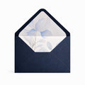 5x7 Navy Lined Envelopes | Blue Floral Wedding Invitation Envelopes | Luxury Handmade UK