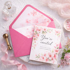 5x7 Pink Floral Lined Envelopes | Blush Wedding Invitation Envelopes | Handmade UK
