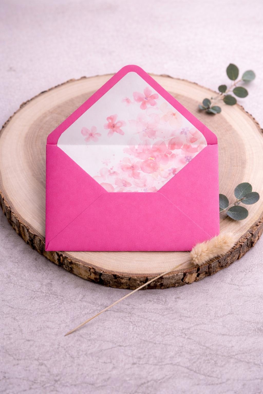 5x7 Pink Floral Lined Envelopes | Blush Wedding Invitation Envelopes | Handmade UK