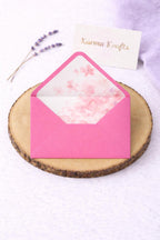 5x7 Pink Floral Lined Envelopes | Blush Wedding Invitation Envelopes | Handmade UK