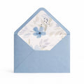 Dusty Blue 5x7 Envelopes with Watercolour Floral Liner | Wedding Stationery