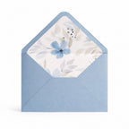 Dusty Blue 5x7 Envelopes with Watercolour Floral Liner | Wedding Stationery