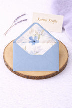 Dusty Blue 5x7 Envelopes with Watercolour Floral Liner | Wedding Stationery