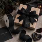 Black 38mm x 20m Roll | Woven Decorative Ribbon | Gift Wrapping Ribbon | Florist Ribbon | Wedding Crafts & Hampers