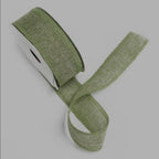 Moss Green 38mm x 20m Roll | Woven Decorative Ribbon | Gift Wrapping Ribbon | Florist Ribbon | Wedding Crafts & Hampers