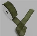 Forest Green 38mm x 20m Roll | Woven Decorative Ribbon | Gift Wrapping Ribbon | Florist Ribbon | Wedding Crafts & Hampers
