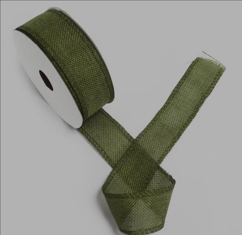 Forest Green 38mm x 20m Roll | Woven Decorative Ribbon | Gift Wrapping Ribbon | Florist Ribbon | Wedding Crafts & Hampers