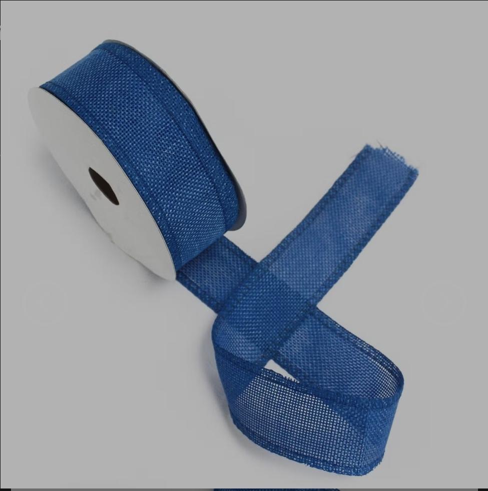 Royal Blue 38mm x 20m Roll | Woven Decorative Ribbon | Gift Wrapping Ribbon | Florist Ribbon | Wedding Crafts & Hampers