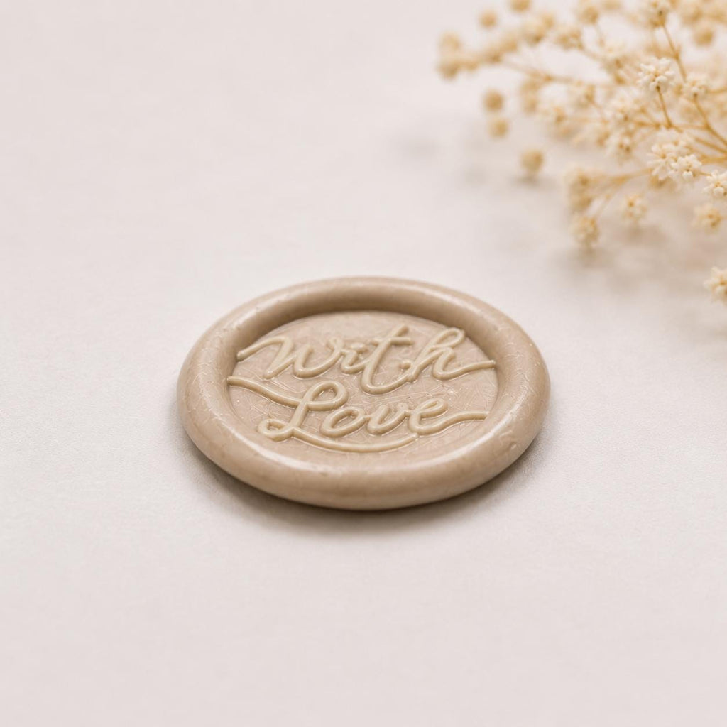 With Love Wax Seal Stickers | Handmade Adhesive Wedding Invitation Seals