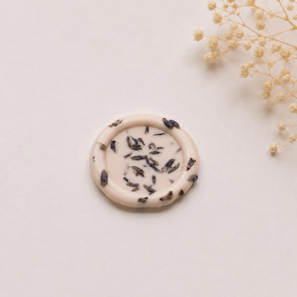 Handmade Lavender Wax Seal Stickers, Self-Adhesive Wedding Invitation Embellishments