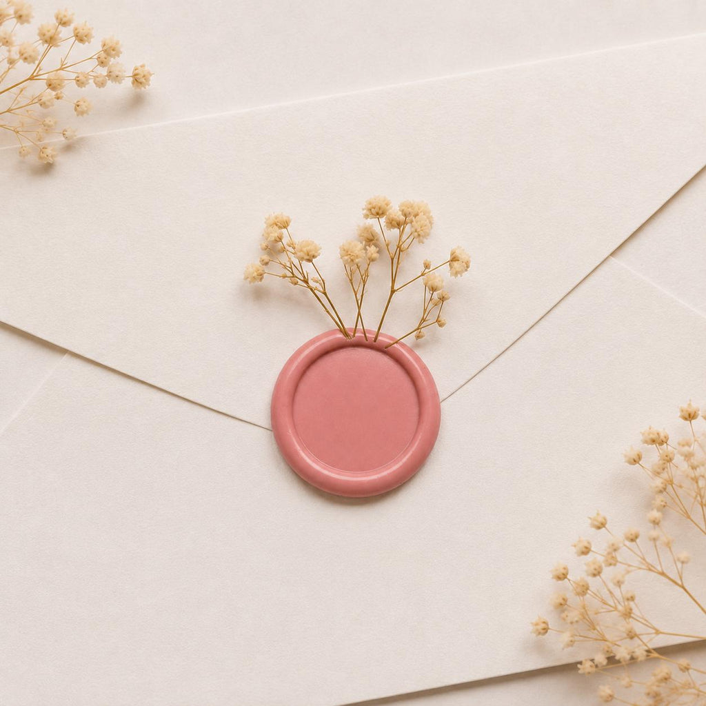 Baby’s Breath Wax Seal Stickers | Handmade Self Adhesive Floral Seals for Wedding Invitations, Envelopes & Gifts