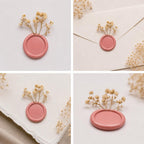 Baby’s Breath Wax Seal Stickers | Handmade Self Adhesive Floral Seals for Wedding Invitations, Envelopes & Gifts
