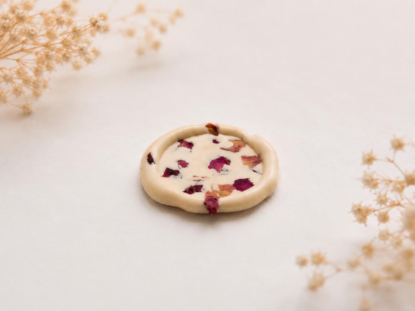 Handmade Rose Petal Wax Seal Stickers | Self-Adhesive Floral Seals for Invitations