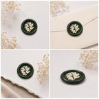 Olive Leaf Wax Seal Stickers | Handmade Floral Wedding Invitation Seals | Self Adhesive Envelope Seals