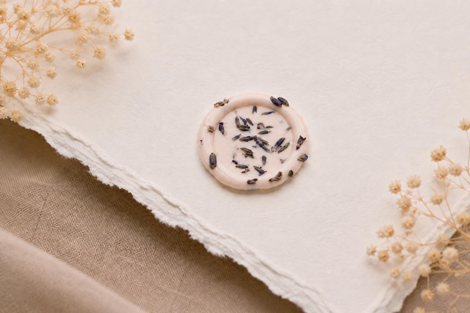 Handmade Lavender Wax Seal Stickers, Self-Adhesive Wedding Invitation Embellishments