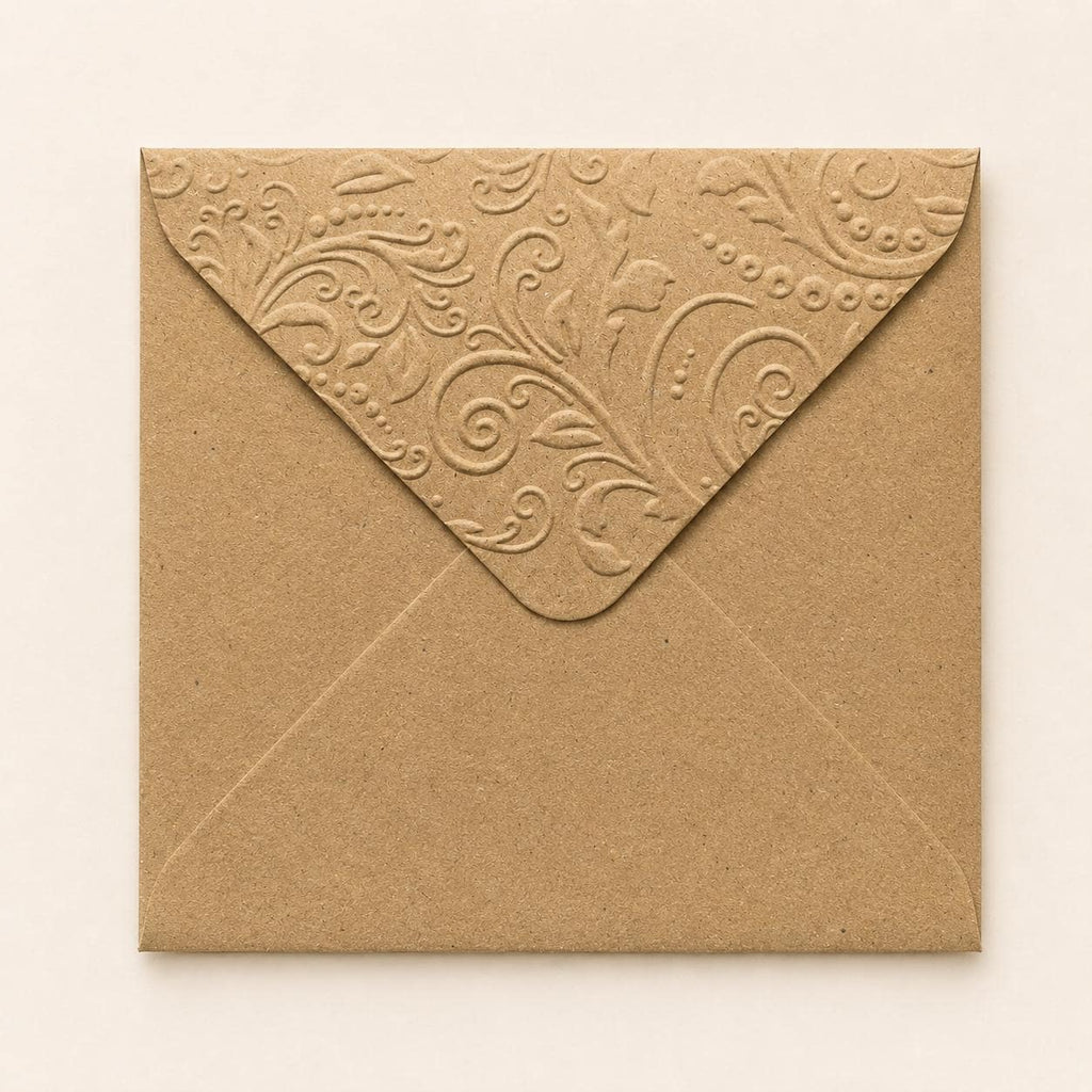 5x5 130x130mm Embossed Square Wedding Envelopes