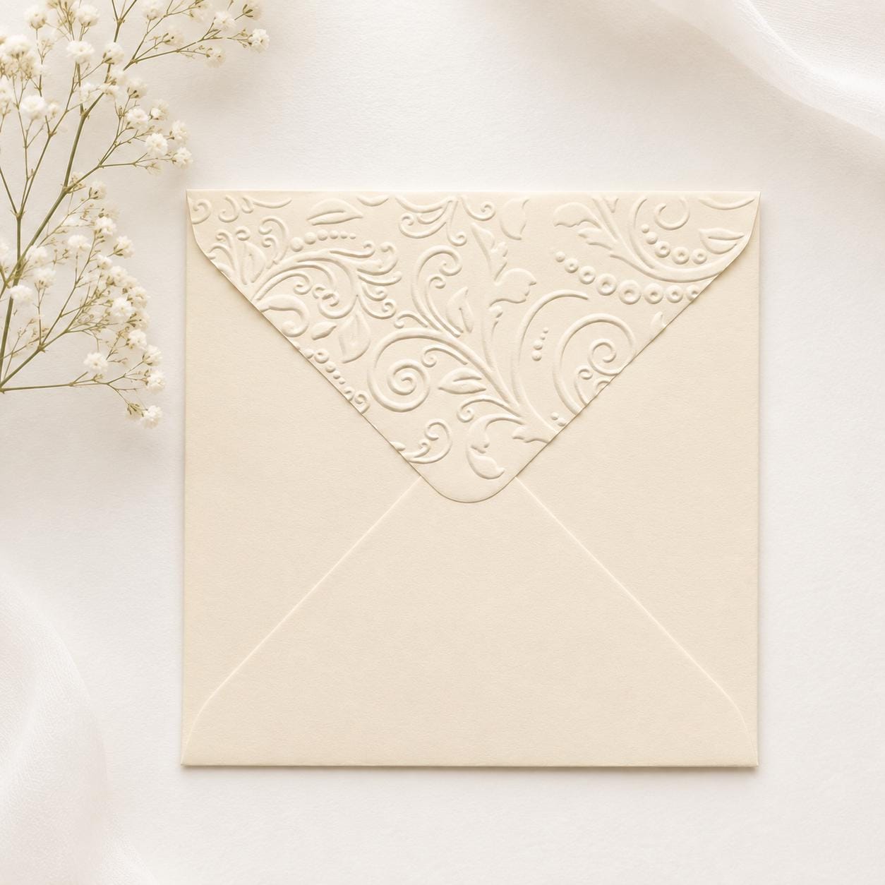 5x5 130x130mm Embossed Square Wedding Envelopes