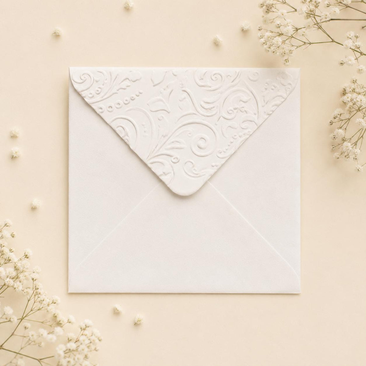 5x5 130x130mm Embossed Square Wedding Envelopes