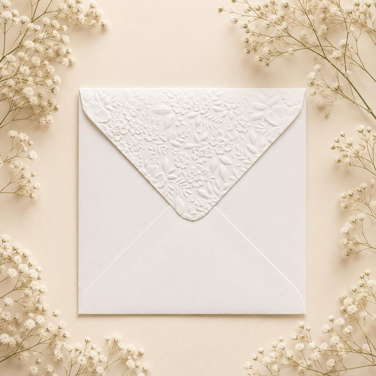 5x5 130x130mm Embossed Square Wedding Envelopes
