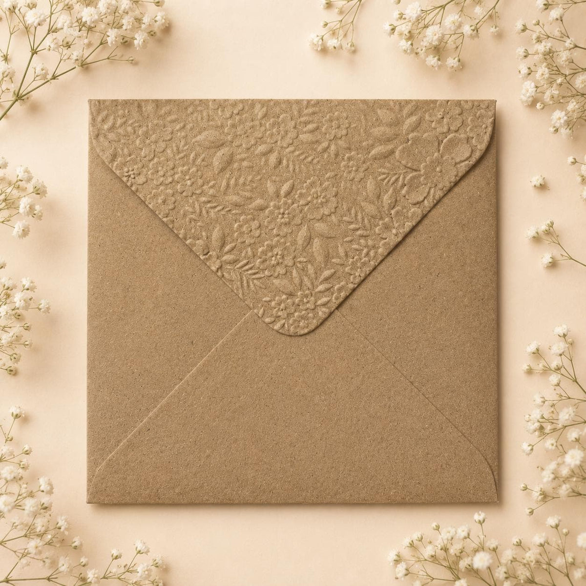5x5 130x130mm Embossed Square Wedding Envelopes