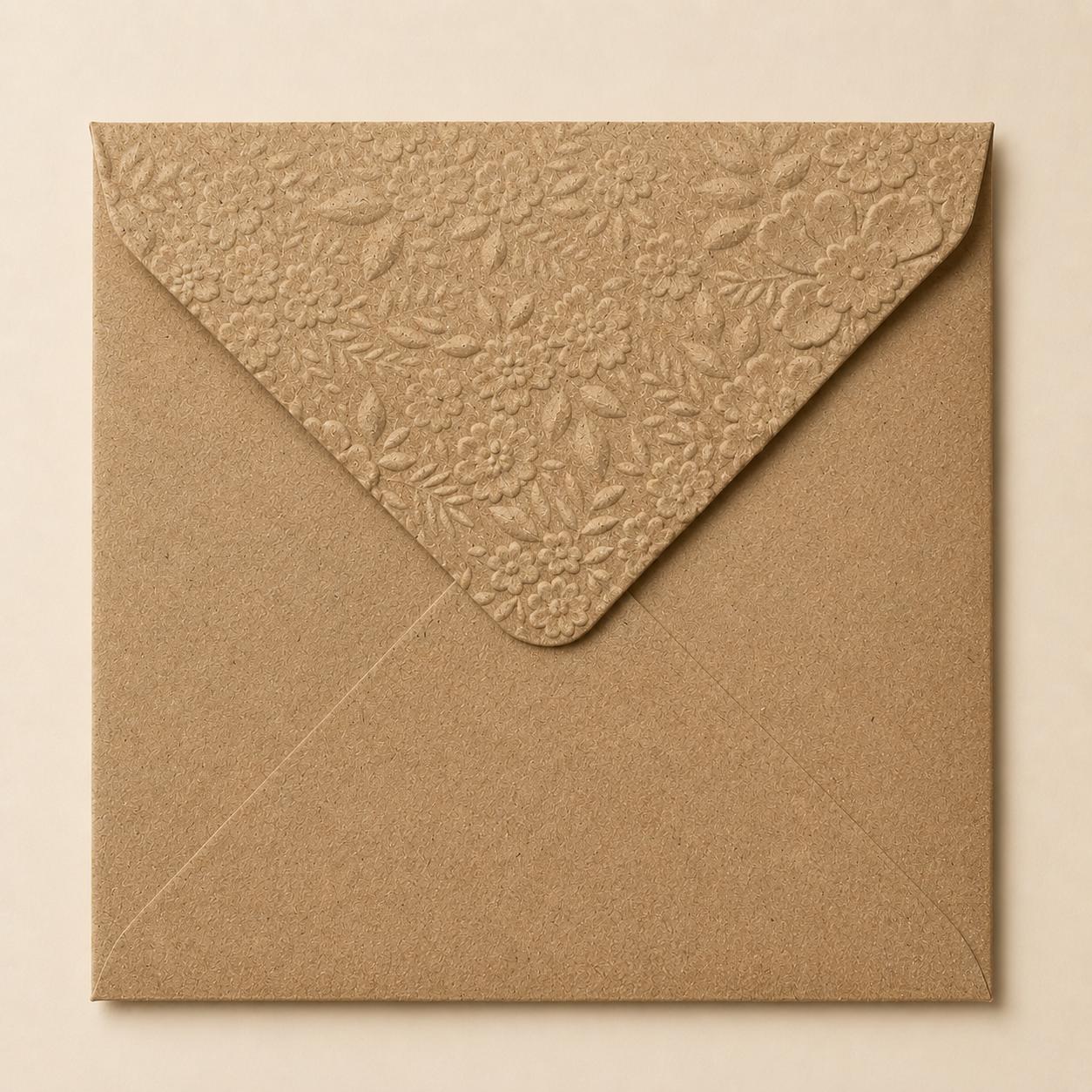 5x5 130x130mm Embossed Square Wedding Envelopes