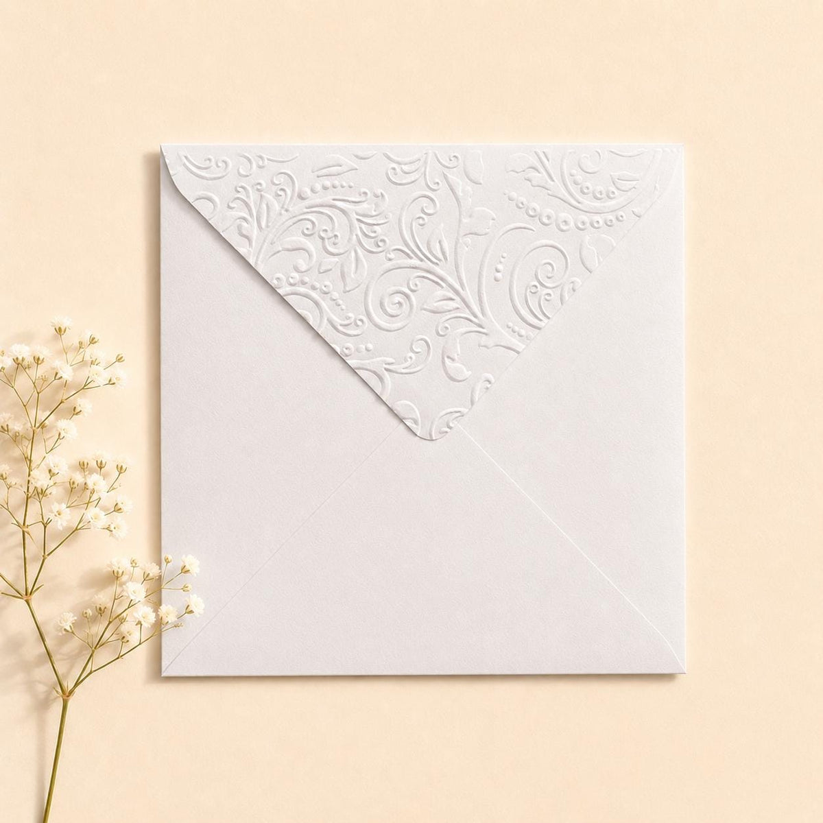 6x6 155x155mm Embossed Square Wedding Envelopes