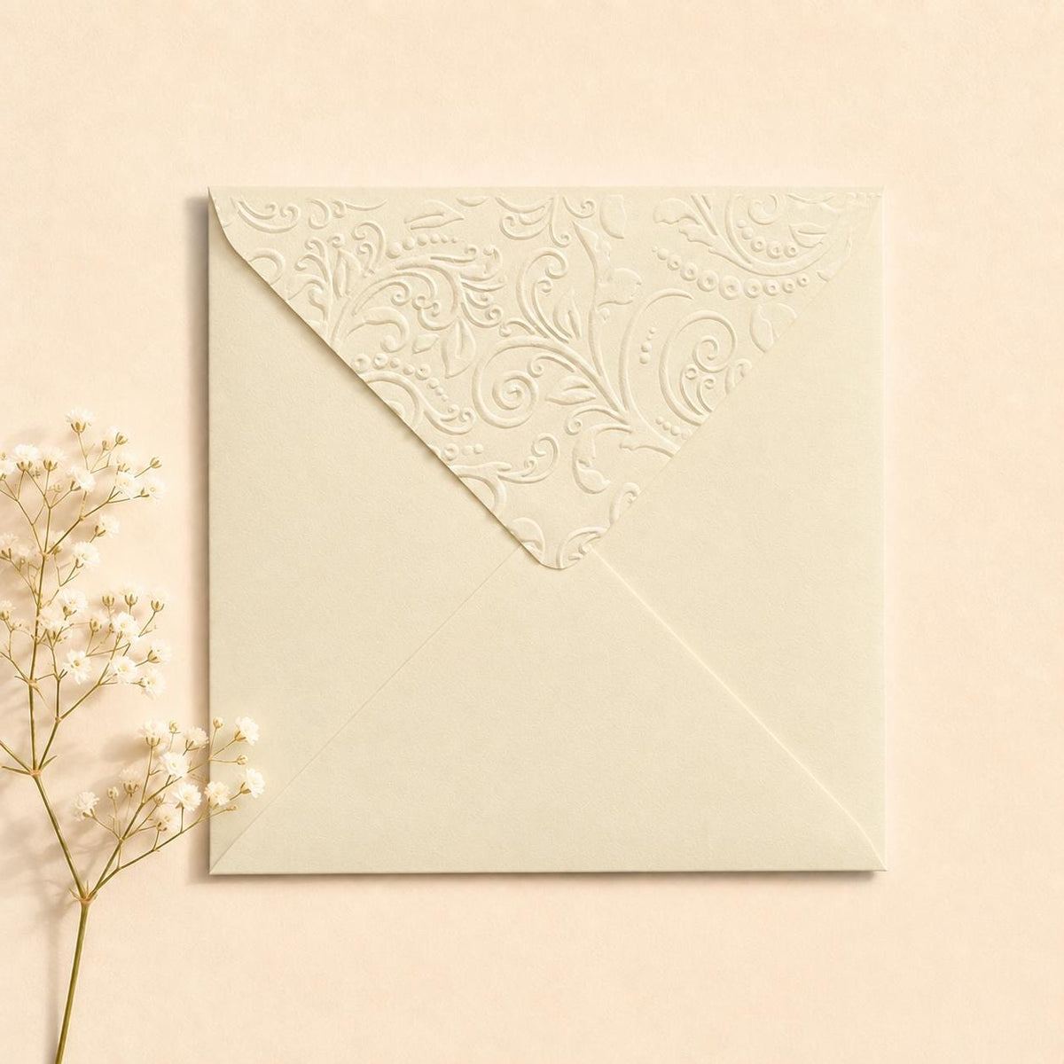 6x6 155x155mm Embossed Square Wedding Envelopes