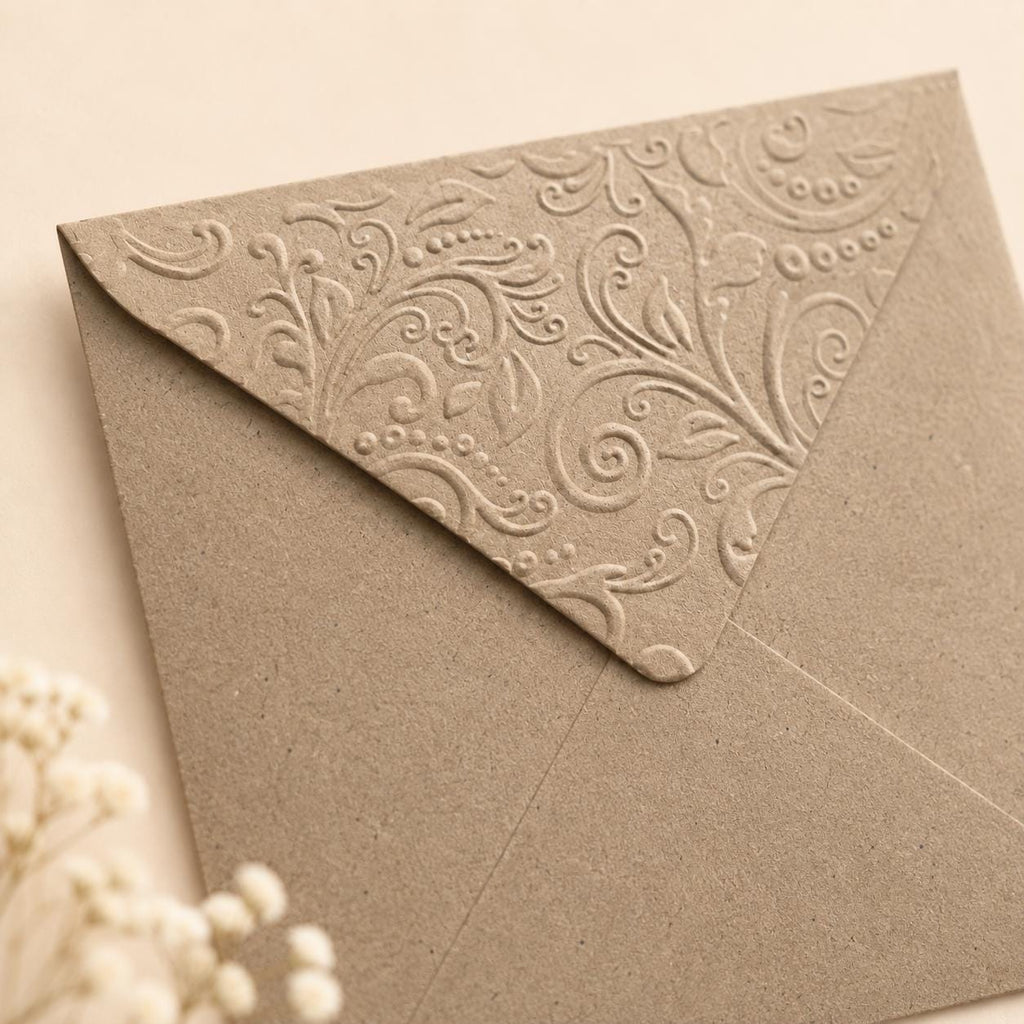 6x6 155x155mm Embossed Square Wedding Envelopes