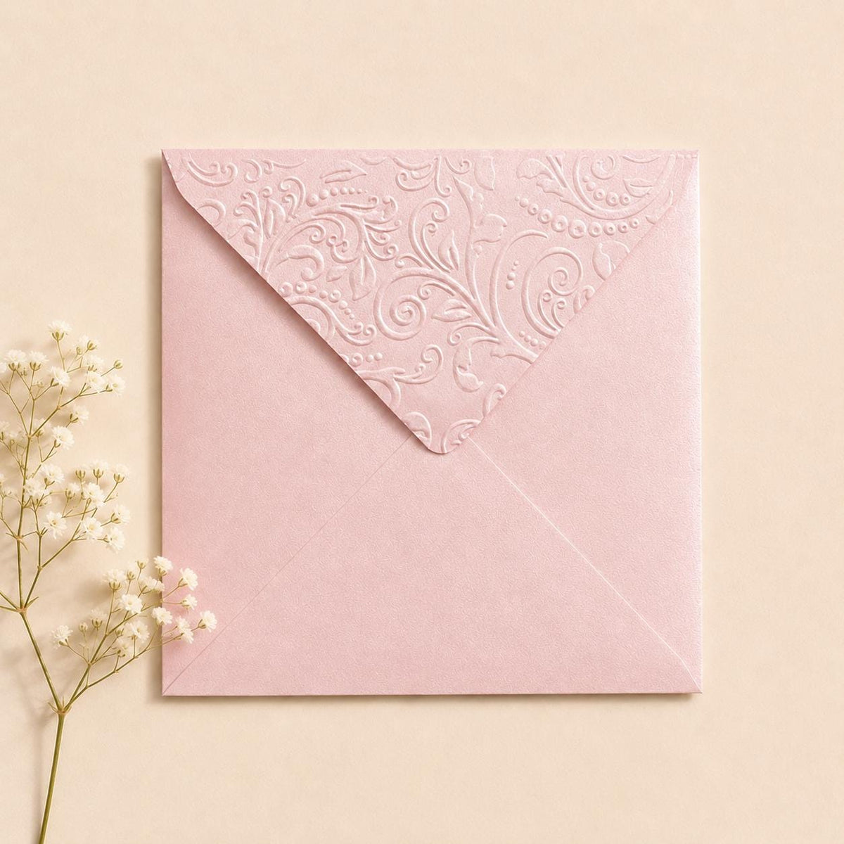 6x6 155x155mm Embossed Square Wedding Envelopes
