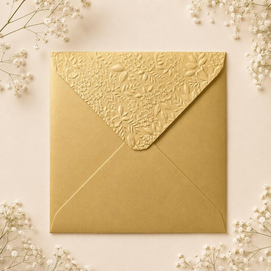 6x6 155x155mm Embossed Square Wedding Envelopes