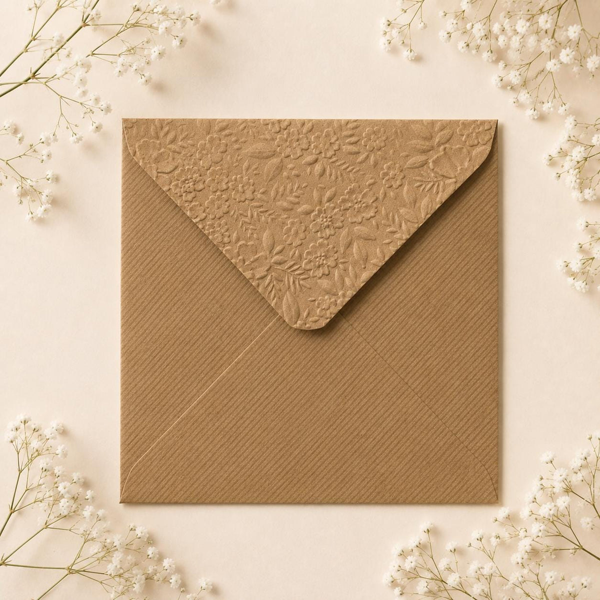 6x6 155x155mm Embossed Square Wedding Envelopes