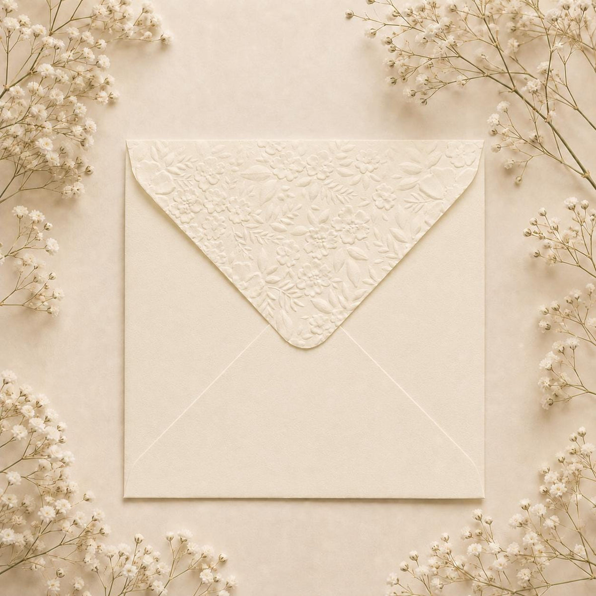 6x6 155x155mm Embossed Square Wedding Envelopes