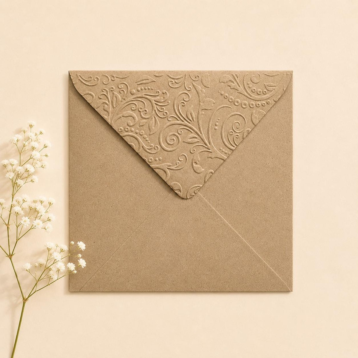 6x6 155x155mm Embossed Square Wedding Envelopes