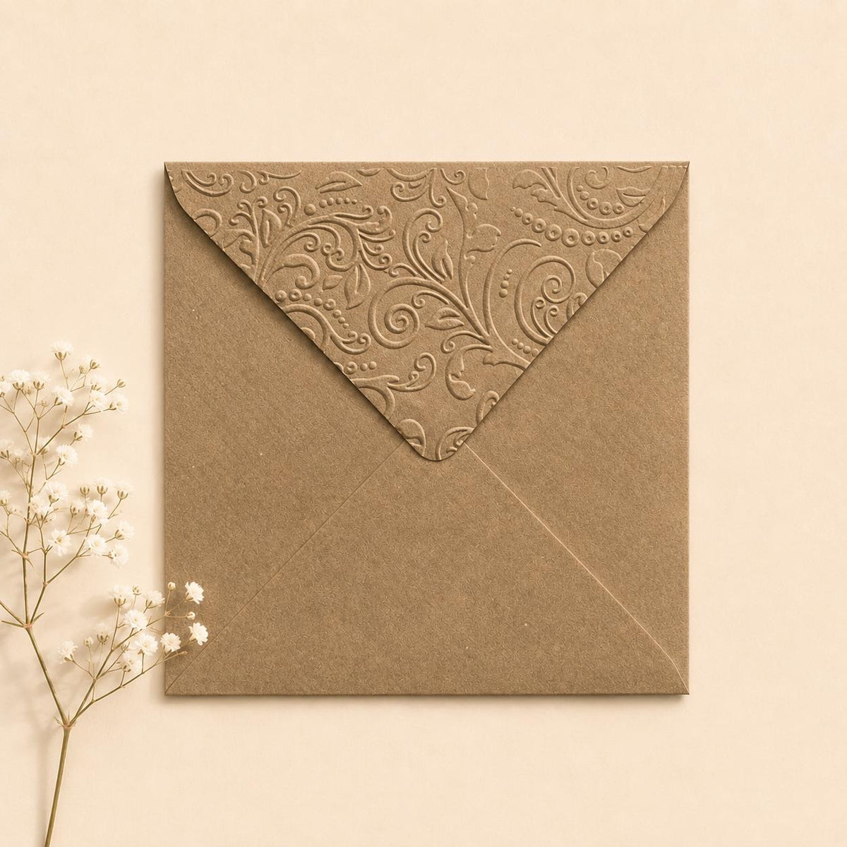 6x6 155x155mm Embossed Square Wedding Envelopes
