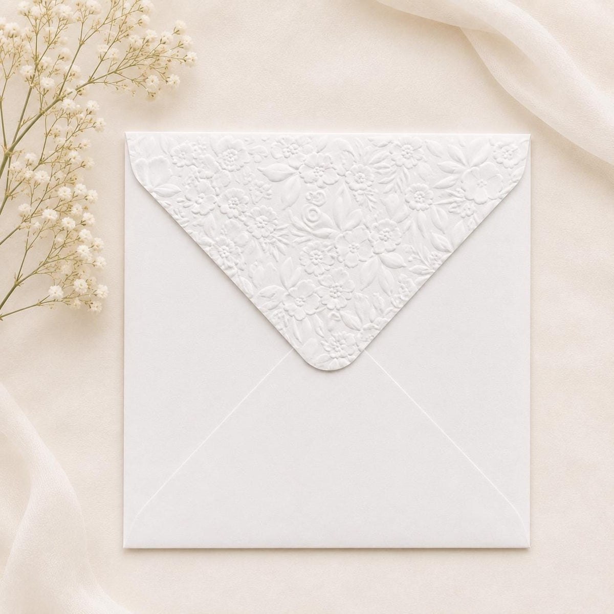 6x6 155x155mm Embossed Square Wedding Envelopes