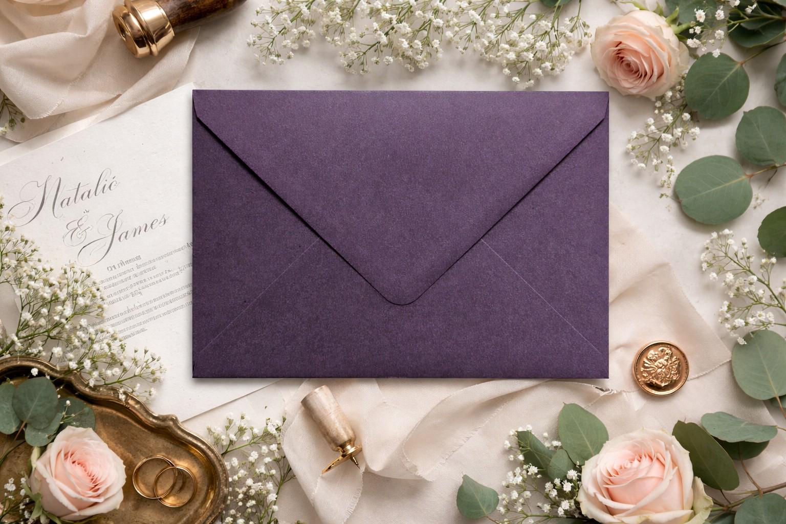 5x7 Aubergine Envelopes | 120gsm Wedding Stationery __etsy:8020563967