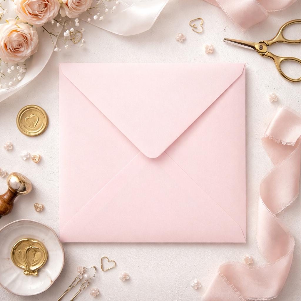 6x6 Light Pink Square Envelopes – 155x155mm White Inside, Card & Invitation Envelopes __etsy:7664839610
