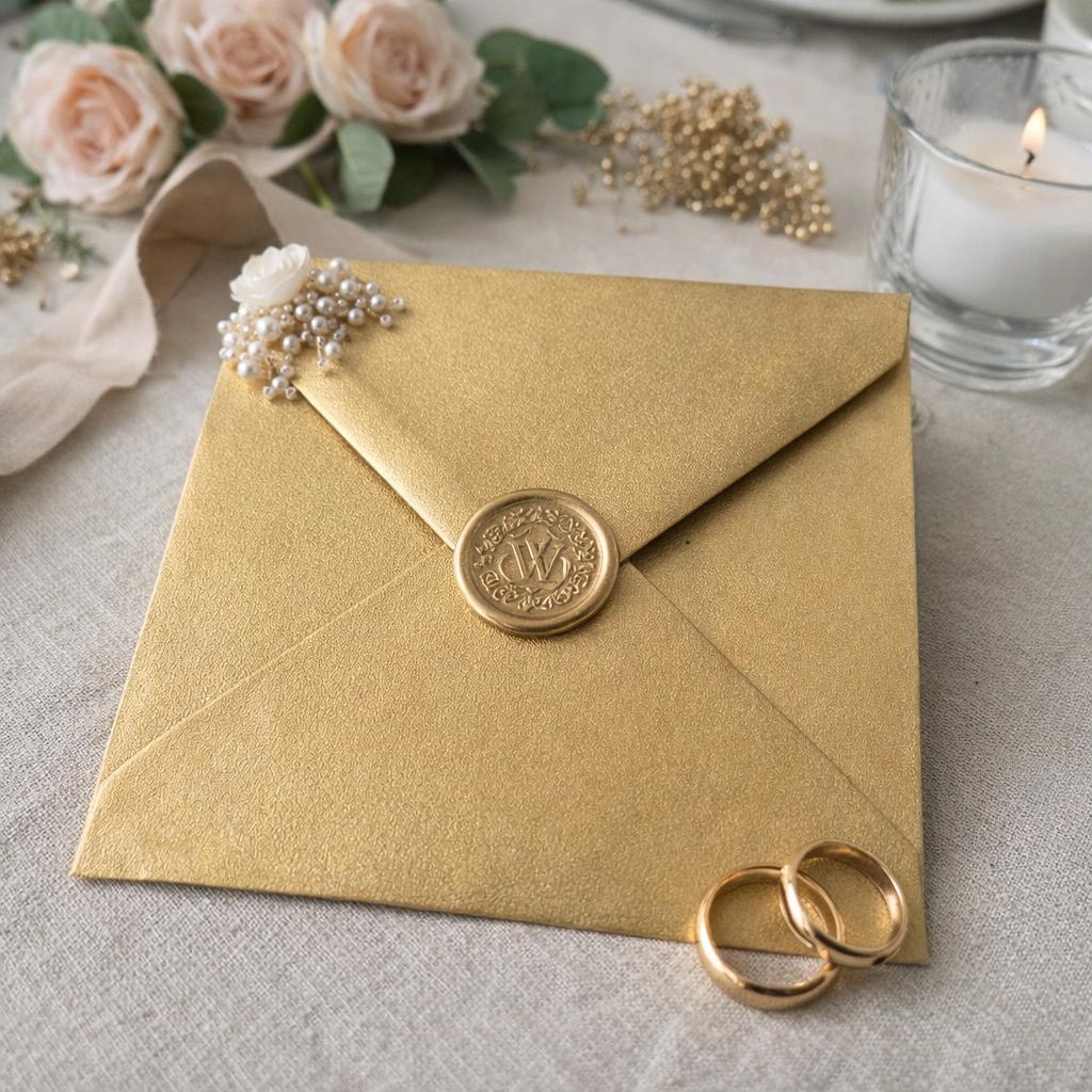 6x6 Metallic Gold Envelopes – 155x155mm Square Invitation Envelopes __etsy:7762598897