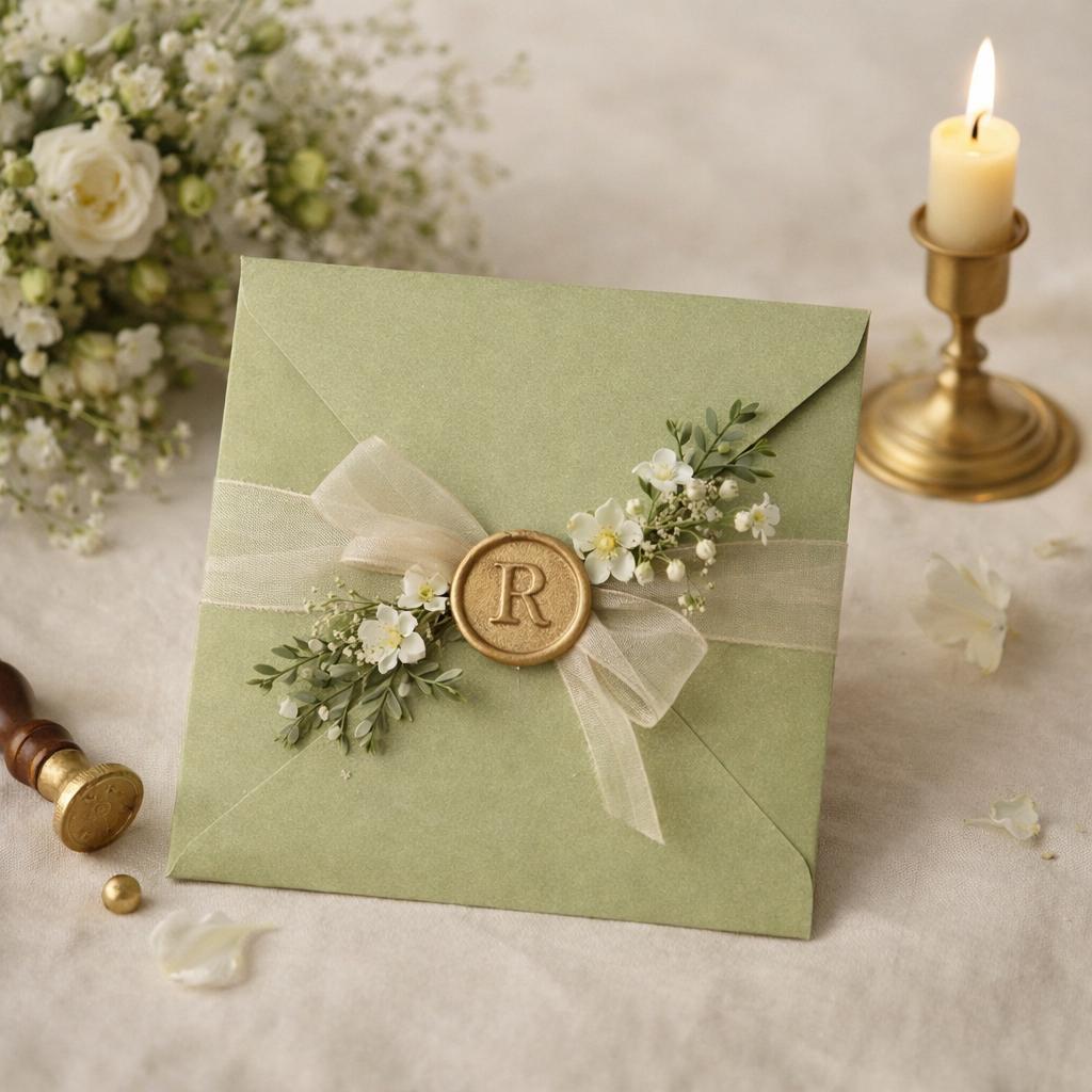 6x6 Sage Green 155x155mm Square Invitation Envelopes Olive Tone Wedding Stationery __etsy:7760215039