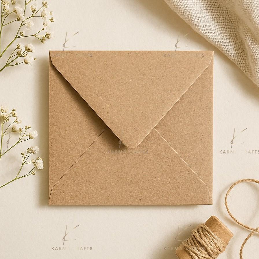 5x5 Square Kraft Fleck 130x130mm Recycled Envelopes for Cards Invitations __etsy:7566841990
